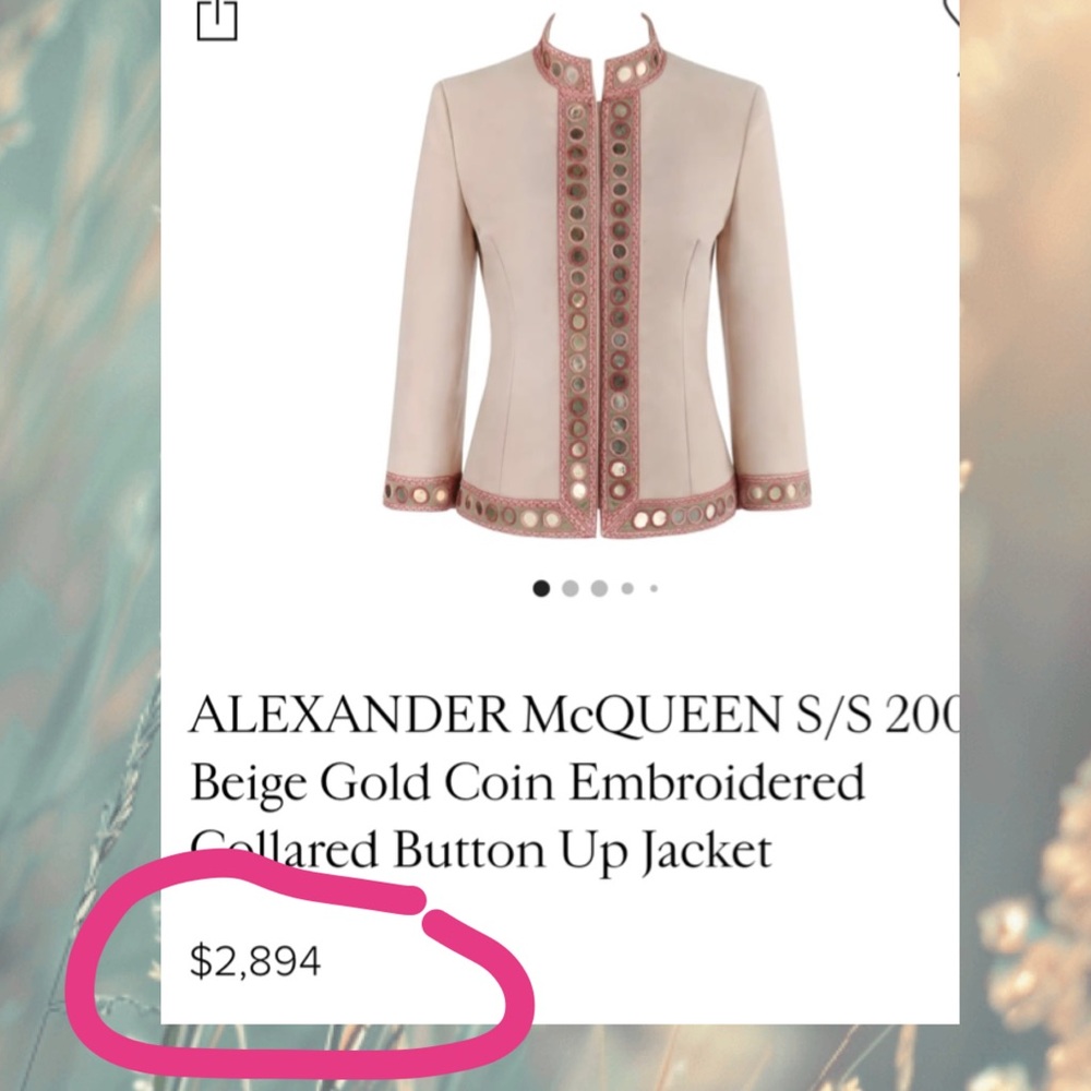 Alexander McQueen 2005 Beige/Gold Coin Embellished Jacket - Picture 7 of 9